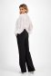 Fekete pamutból készült nadrág hosszú bővülő magas derekú 2 - StarShinerS.hu