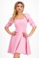 Világos rózsaszínű rövid harang ruha enyhén rugalmas szövetből - StarShinerS 1 - StarShinerS.hu