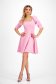 Világos rózsaszínű rövid harang ruha enyhén rugalmas szövetből - StarShinerS 5 - StarShinerS.hu