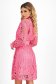 Pink csipkés anyagból rövid harang ruha eltávolítható övvel 2 - StarShinerS.hu