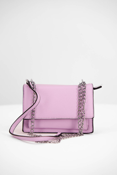 Öko bőr táskák, Táska világos lila műbőrből hosszú, lánc jellegű akasztóval - StarShinerS.hu