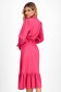 StarShinerS pink ruha - georgette midi harang alakú gumirozott derékrésszel 2 - StarShinerS.hu