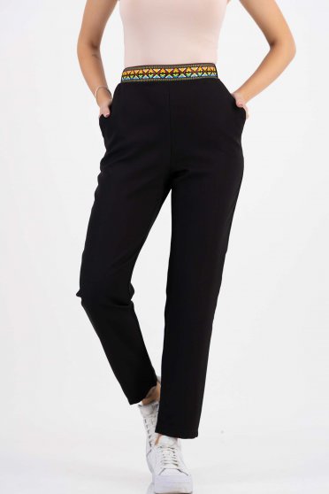 Szűk nadrágok,  méret: 4XL, Fekete kónikus nadrág enyhén rugalmas szövetből - StarShinerS - StarShinerS.hu