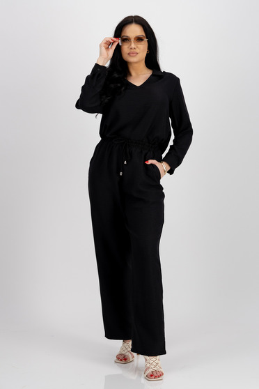 Női kosztümök,  méret: 3XL, Női kosztüm fekete georgette bő szabású - StarShinerS.hu