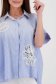 Női ing pamutból készült bő szabású aszimetrikus virágos díszekkel 4 - StarShinerS.hu