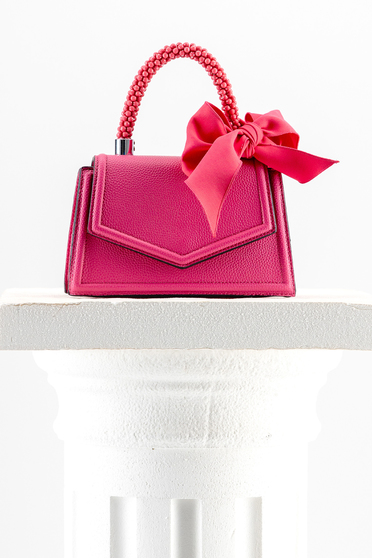 Hétköznapi táskák pink, Táska pink műbőrből gyöngyök - StarShinerS.hu