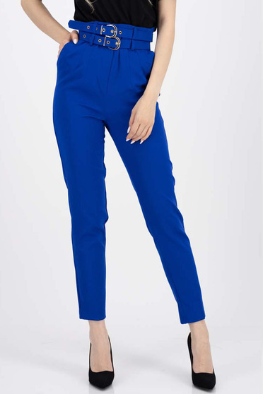 Magas derekú nadrágok,  méret: S, Nadrág kék rugalmas szövet hosszú egyenes öv típusú kiegészítővel - StarShinerS.hu
