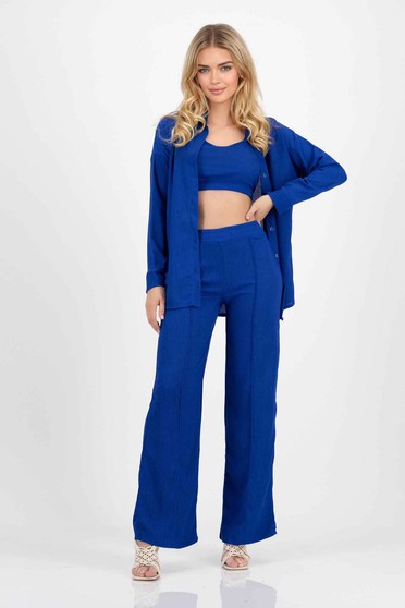 Női kosztümök kek,  méret: S, Női kosztüm kék vékony anyag gumírozott derekú - StarShinerS.hu