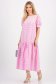 Világos rózsaszínű horgolt csipke midi bő szabású ruha 3 - StarShinerS.hu