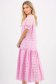 Világos rózsaszínű horgolt csipke midi bő szabású ruha 2 - StarShinerS.hu