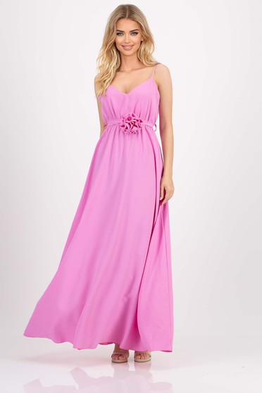 Hétköznapi ruhák, Pink ruha könnyed harang alakú gumirozott derékrésszel - StarShinerS.hu