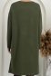 Khaki zöld pulóver kötött bő szabású hosszú 5 - StarShinerS.hu