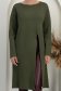 Khaki zöld pulóver kötött bő szabású hosszú 4 - StarShinerS.hu