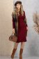 Burgundy - StarShinerS ruha krepp midi ceruza 3 - StarShinerS.hu