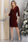 Burgundy ruha - StarShinerS midi egyenes 4 - StarShinerS.hu