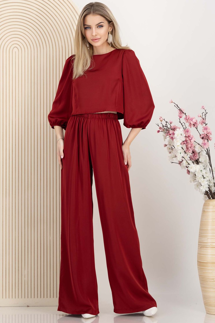 Burgundy női kosztüm szatén - Rochii-Dama.ro