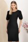 Fekete ruha - StarShinerS midi krepp egyenes 1 - StarShinerS.hu