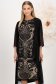 Fekete ruha lycra egyenes midi 1 - StarShinerS.hu
