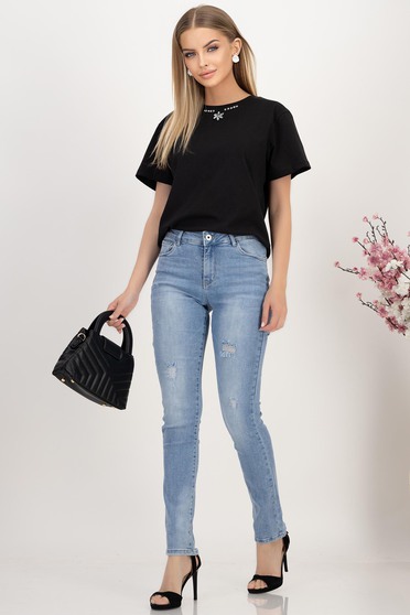 Női hétköznapi szettek, Kék farmer hosszú skinny - StarShinerS.hu