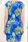 Kék rövid, rugalmas szövetből készült ruha egyenes szabással és virágmintával 6 - StarShinerS.hu