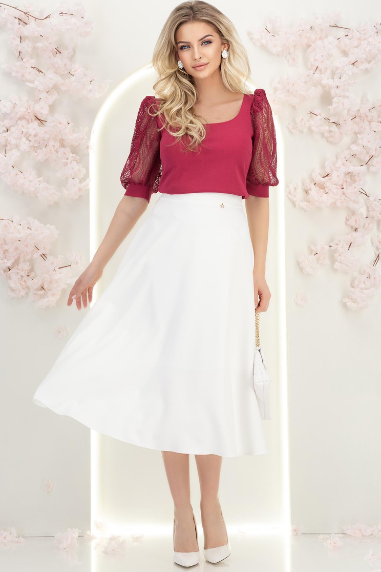 h&m rochii midi Ivoire szövetből midi harang szoknya