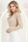 Női bézs színű blúz lurexből, testhez simuló, mély dekoltázssal - StarShinerS 2 - StarShinerS.hu