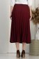 Rugalmas szövetből készült bordó, midi hosszúságú, pliszírozott szoknya, A-vonalú szabással és fém kiegészítővel a deréknál – StarShinerS 4 - StarShinerS.hu