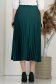 Rugalmas szövetből készült sötétzöld, midi hosszúságú, pliszírozott szoknya, A-vonalú szabással és fém kiegészítővel a deréknál – StarShinerS 4 - StarShinerS.hu