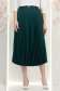 Rugalmas szövetből készült sötétzöld, midi hosszúságú, pliszírozott szoknya, A-vonalú szabással és fém kiegészítővel a deréknál – StarShinerS 4 - StarShinerS.hu