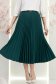 Rugalmas szövetből készült sötétzöld, midi hosszúságú, pliszírozott szoknya, A-vonalú szabással és fém kiegészítővel a deréknál – StarShinerS 1 - StarShinerS.hu