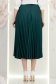 Rugalmas szövetből készült sötétzöld, midi hosszúságú, pliszírozott szoknya, A-vonalú szabással és fém kiegészítővel a deréknál – StarShinerS 5 - StarShinerS.hu
