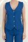 Kék, szövet mellény enyhén karcsúsított szabással és V-nyakkivágással - StarShinerS 4 - StarShinerS.hu