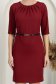 Bordó elasztikus anyagból készült rövid ruha, egyenes szabással és öv típusú kiegészítővel – StarShinerS 5 - StarShinerS.hu