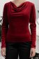 Burgundy - StarShinerS bársony női blúz szűk szabású 5 - StarShinerS.hu