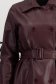 Burgundy egyenes szabású műbőr trench, övvel kiegészítve 5 - StarShinerS.hu