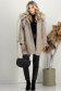 Bézs bő szabású kabát, 2 az 1-ben kapucnival és műszőrme betétekkel 6 - StarShinerS.hu