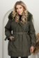 Khaki zöld bő szabású kabát, 2 az 1-ben kapucnival és műszőrme betétekkel 1 - StarShinerS.hu