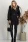 Fekete bő szabású kabát, 2 az 1-ben kapucnival és műszőrme betétekkel 5 - StarShinerS.hu