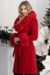 Piros nagykabát rugalmas szövet szűkített 2 - StarShinerS.hu