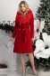 Piros nagykabát rugalmas szövet szűkített 4 - StarShinerS.hu