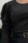 Fekete női blúz - StarShinerS hosszú ujjakkal bársony 4 - StarShinerS.hu