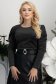 Fekete női blúz - StarShinerS hosszú ujjakkal bársony 1 - StarShinerS.hu