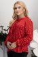 Piros női blúz - StarShinerS bársony bő szabású 2 - StarShinerS.hu