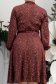 Téglaszínű ruha - StarShinerS bársony térdig érő harang alakú gumirozott derékrésszel 6 - StarShinerS.hu