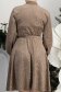 Bézs ruha - StarShinerS bársony térdig érő harang alakú gumirozott derékrésszel 6 - StarShinerS.hu