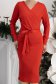 Piros kötött ruha ceruza 5 - StarShinerS.hu
