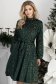 Zöld ruha - StarShinerS térdig érő bársony harang alakú gumirozott derékrésszel 1 - StarShinerS.hu