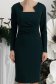 Zöld modal anyagú, térdig érő ceruza ruha oldalsó drapírozással – StarShinerS 5 - StarShinerS.hu