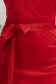 Piros bársony midi ceruza ruha átlapolt dekoltázzsal – StarShinerS 4 - StarShinerS.hu
