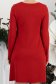 Piros finom kötött anyagból készült rövid ruha egyenes szabással és elöl csillogó applikációkból készült masnival 6 - StarShinerS.hu